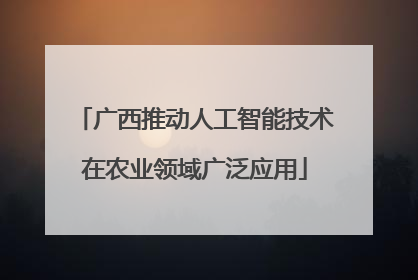 广西推动人工智能技术在农业领域广泛应用